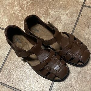 Cobbie Cuddlers Women’s Dark Brown Leather Caged 8W Sandals Spring Summer